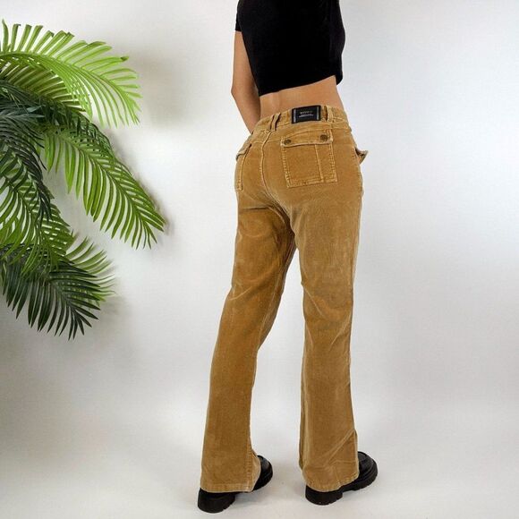 Vintage Y2K Fairy Grunge Mid Waisted Granola Girl Corduroy Cargo Jeans / 32 - Picture 2 of 5